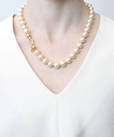 monshiro ラウンドガラスパールネックレス