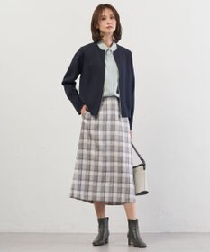 J.PRESS LADIES L スラブ調チェック プリント スカート