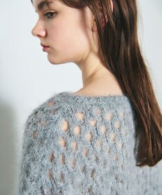 GRACE CONTINENTAL アルパカメッシュニットトップ