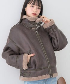 earth music&ecology フェイクムートンジャケット