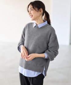 ANY L ショートシャギープルオーバーニット