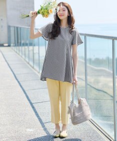 Tiaclasse L 【おのののかさん着用】半袖＆七分袖選べる袖丈バックフレアチュニック