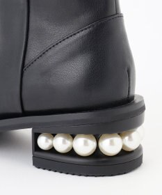 組曲 【23.5cm~24cm】パールヒールミドルブーツ