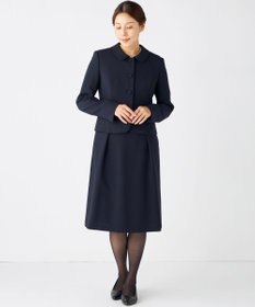 自由区 FORMAL 【お受験/セレモニーに】濃紺洗える/ストレッチワンピース+ジャケット