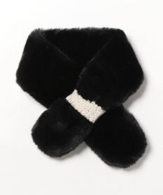 UNBILLION カシュネ cache nez / フェイクファーパールベルト付マフラー