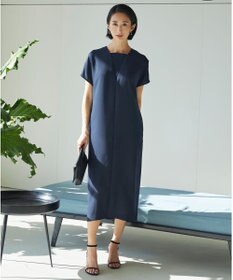 ICB 【接触冷感・UVケア・速乾・洗える】FluidBackSatin レイヤードデザインワンピース