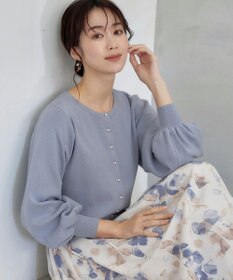 Tiaclasse 【洗える】パールボタンニットカーデ