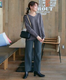 Tiaclasse 【安田美沙子さん着用・洗える】メランジVネックニットプルオーバー