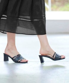 Tiaclasse 【小倉優子さん着用】ラタン風配色ストラップサンダル