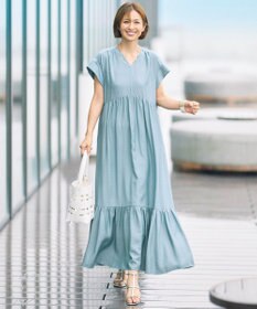 自由区 【WEB限定・大人気素材・新型追加】エアリーツイルティアード ワンピース