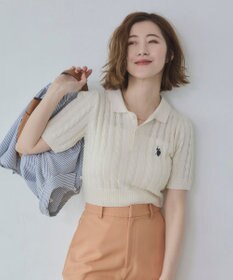 WEGO 別注USPOLO　ケーブルニットポロ