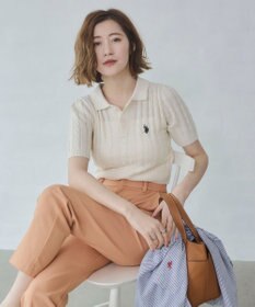 WEGO 別注USPOLO　ケーブルニットポロ