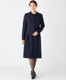 自由区 FORMAL 【お受験/セレモニーに】濃紺洗える/ストレッチワンピース+ジャケット