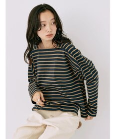 earth music&ecology スクエアボーダープルオーバー