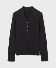 GRACE CONTINENTAL ビジューリブニットトップ