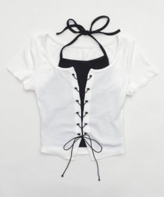 WEGO フロントレースアップレイヤードT