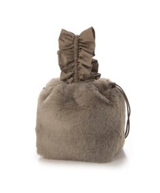 UNBILLION カシュカシュ cachecache / フリルハンドルエコファー巾着バッグ