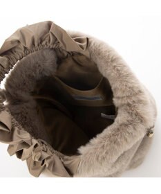 UNBILLION カシュカシュ cachecache / フリルハンドルエコファー巾着バッグ