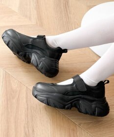 WEGO 厚底ベロクロストラップシューズ