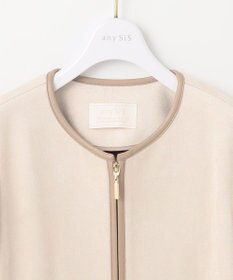 ANY SIS L 【洗える】スエードライクトリミング コート