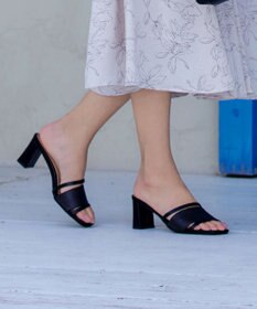 Tiaclasse 【小倉優子さん着用】ラタン風配色ストラップサンダル