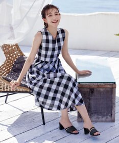 Tiaclasse 【小倉優子さん着用】ラタン風配色ストラップサンダル