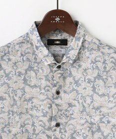JOSEPH ABBOUD 【イタリア素材・麻100％】ビンテージフラワープリントシャツ