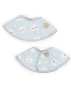 Mother garden しろたん 総柄スタイ 四重ガーゼ よだれかけ 丸型 U型 まんまるスタイ