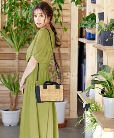 Tiaclasse 【洗える】麻調ギャザーワンピース