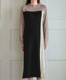 Tiaclasse 配色切替ニットワンピース