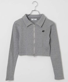 WEGO ワンポイント刺繍WZIP長袖トップス