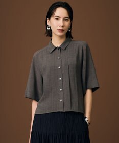 自由区 L 【涼感シアー】スラブボイルタック ブラウス