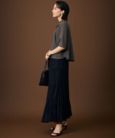 自由区 L 【涼感シアー】スラブボイルタック ブラウス