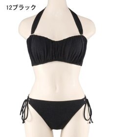 San-ai Resort（三愛水着楽園） 軽い着け心地でしっかり盛れる【楽盛り水着】　ラメギャザーワイヤー水着　9M　【San-ai Resort（サンアイリゾート）】