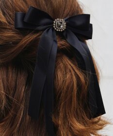 Tiaclasse サテンリボンバレッタ