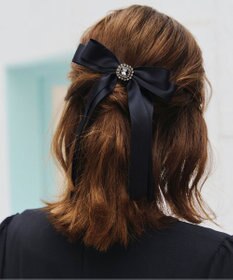 Tiaclasse サテンリボンバレッタ