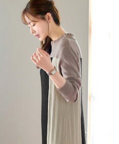 Tiaclasse 配色切替ニットワンピース