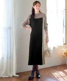 Tiaclasse 配色切替ニットワンピース