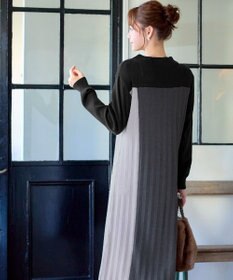 Tiaclasse 配色切替ニットワンピース