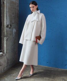 BEIGE， 【洗える】STOW / パフスリーブボウタイブラウス