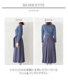 Tiaclasse 【洗える】異素材を組み合わせたミモレ丈リブコンビワンピース