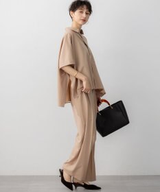 23区 【洗える】TWマットクロス タック ワイド パンツ