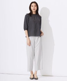 J.PRESS LADIES 【洗える】ジオメトリックプリント ブラウス