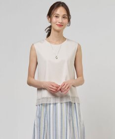 J.PRESS LADIES コットンスムース ノースリーブ カットソー グレージュ系