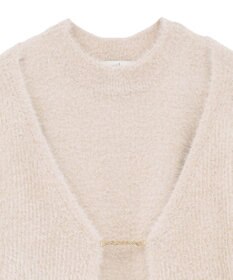 earth music&ecology SET2点チャーム付きシャギーニット＋インナー