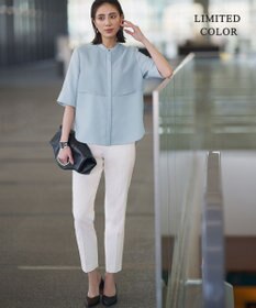 ICB 【WEB限定カラーあり】 FluidBackSatin バンドカラーシャツ