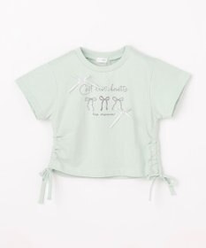 ANY KIDS 【洗濯機可能】ドロスト 裾リボンTシャツ