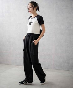 WEGO 【ウエストゴム】スウェットカーゴパンツ