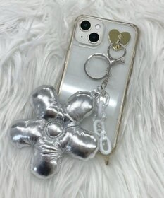 WEGO メタリックフラワークッションキーホルダー