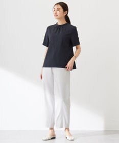 J.PRESS LADIES 【洗える】アセテートレーヨンコットンチェック ペプラム ブラウス